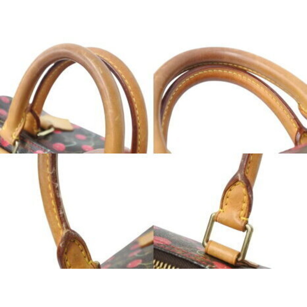 Louis Vuitton Cherry Red Speedy Handbag Brown Takashi Murakami - Picture 7 of 8